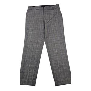 J crew 2 black plaid cropped Minnie cut 100% wool LIGHTWEIGHT pants EUC career
